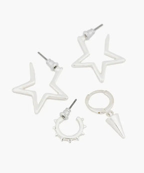 Set Aros Argollas Y Estrellas