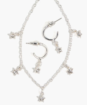 Set Collar Y Aros Strass Estrellas