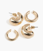 Set Aros Argollas Gruesas Y Cuff