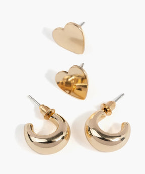 Set Aros Corazón Y Argollas