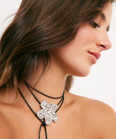 Collar Choker Flor De Metal